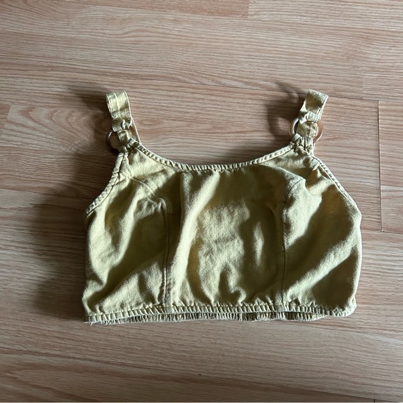 American Eagle Yellow Linen Crop Top XS - Picture 1 of 9